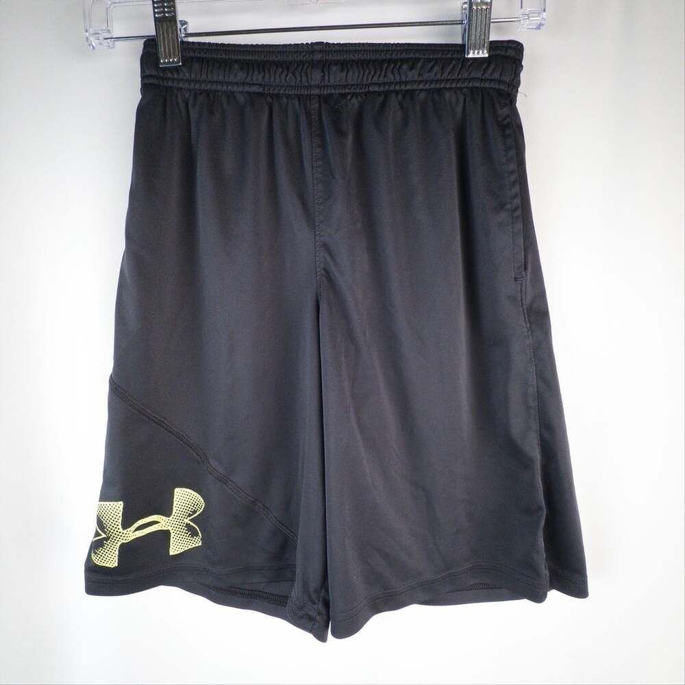 Under Armour Tech Graphic Shorts Size YMD Black Yellow